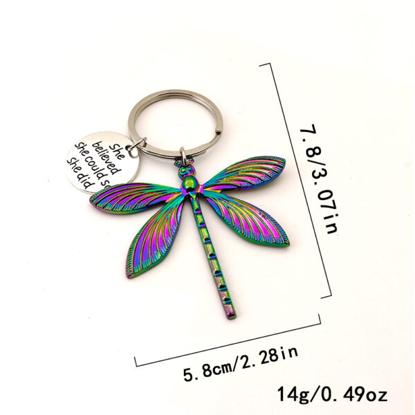 Wholesale Light Luxury Colorful Dragonfly Car Keychain Pendant Zinc Alloy Boutique Resale