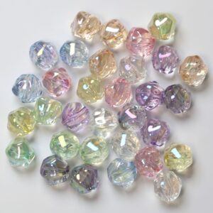 19-transparent random mix / The size is about 12mm, the hole diameter is about 1.8mm (sold by piece)