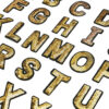 Wholesale Polyester Gold Sequin Embroidered Alphabet Patch Decorative Accent for Coats