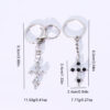 Wholesale Zinc Alloy Gothic Cross Keychain Pendant Vintage Hip Hop Style Jewelry Accessory for Gift