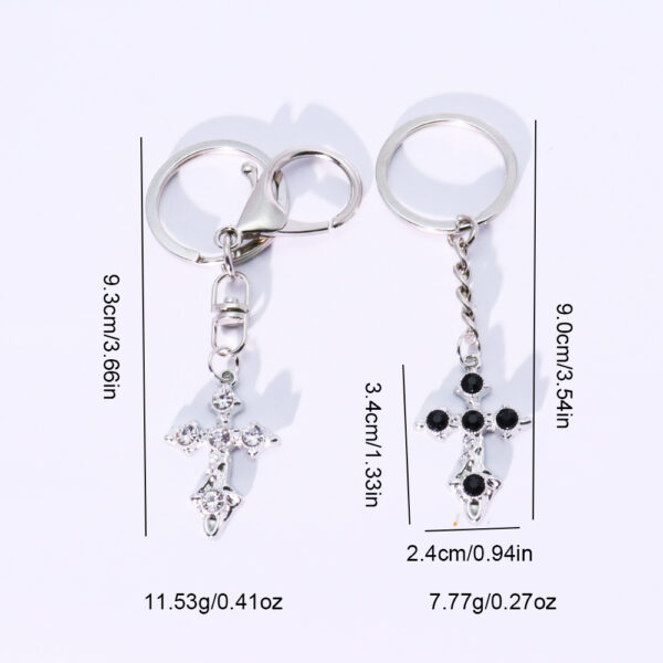 Wholesale Zinc Alloy Gothic Cross Keychain Pendant Vintage Hip Hop Style Jewelry Accessory for Gift