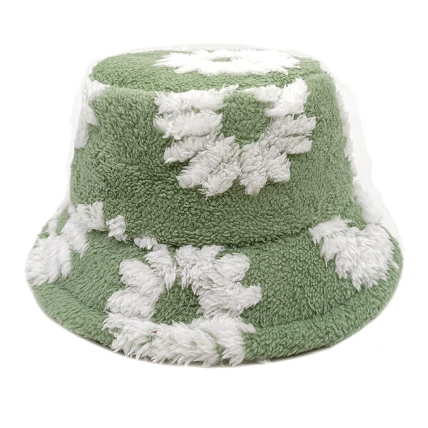 oly-2b16a2f1d8c185de757ddcd2830e13dc Wholesale Sunflower Plush Fisherman Hat Dark Green Winter Outdoor Hat for Women