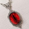 Wholesale Vintage Red Quartz Pendant Necklace Silver Plated Fashion Accessory Boutique Gift
