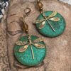 oly-2b26a992a4881c9cf081f3d109fbcd0f Wholesale Trendy Dragonfly Earrings Bronze Green Alloy Ethnic Style Women's Jewelry