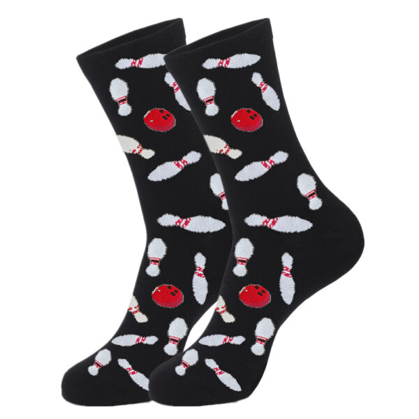 Wholesale Bowling and Billiard Pattern Mid Calf Cotton Socks Trendy Unisex Fashion Accessory Gift for Boutique Resale