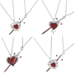 Wholesale Stainless Steel Heart Pendant Necklace Trendy Sword Love Design for Everyday Wear Fashion Jewelry Accessory