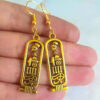 Wholesale Ancient Egyptian Hieroglyph Pendant Earrings with Eye of Horus Gold Tone Alloy Jewelry