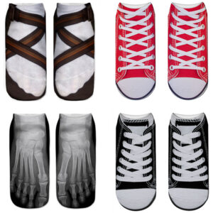 oly-2b8cb52a0106da817256f7984693a208 Wholesale 3D Flip Flop Printed Socks Geometric Pattern Breathable Polyester Cotton Party Fashion Socks for Kids