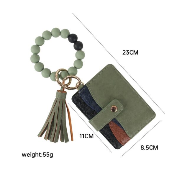 oly-2b9397967923ebf85254c628864ebd6d Wholesale PU Tassel Keychain with Leopard Print Silicone Beads Stylish Accessory
