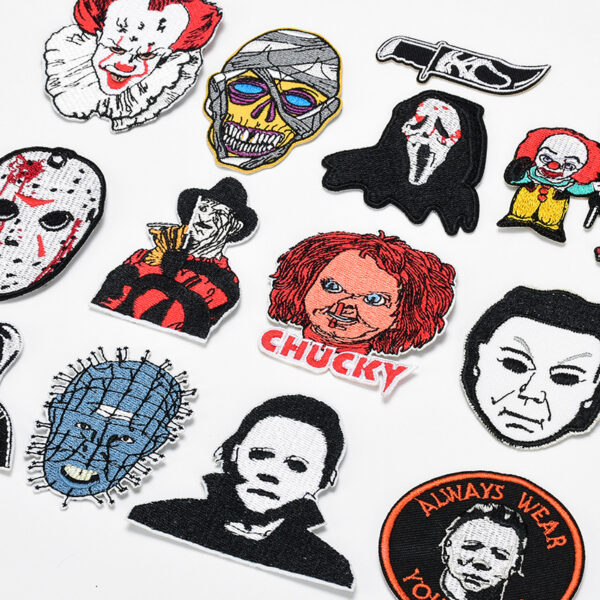 oly-2b975be51e290675594e033c29f8f0eb Wholesale Twill Halloween Patch Embroidered Clown Applique DIY Bag Jacket Accessory