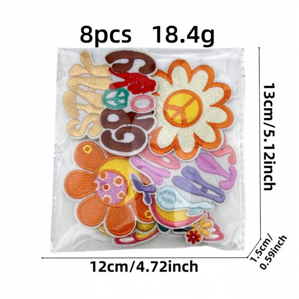 oly-2bc922afd89257c18730246b26290e4c Wholesale Bohemian Butterfly Sunflower Iron-On Patches 8pcs Decorative Polyester Thread for Resale