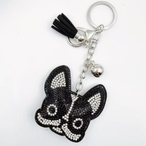 Wholesale Rhinestone Tassel Dog Keychain Stylish Bag Charm Gift