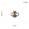 Wholesale DIY Embroidered Flower Patches Navy Blue Sunflower Bee Iron On Applique for Clothing Accessories