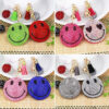 Wholesale New creative smiling face Korean velvet rhinestone keychain fashion tassel ladies bag pendant foreign trade jewelry