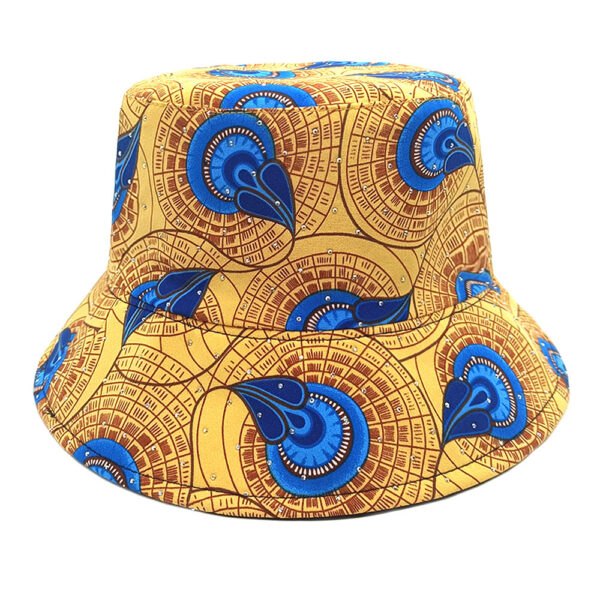 Wholesale Rhinestone Double Sided Flower Bucket Hat Sun Protection Fashion Accessory Gift