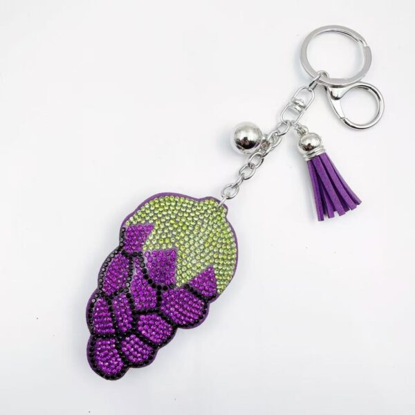 oly-2c1ad0eda90ed2852dfa4f981b5e50ad Wholesale Rhinestone Grape Fruit Keychain Zinc Alloy Car Key Accessory Bag Charm