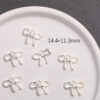Wholesale Silver Alloy Light Luxury Bow Pendant DIY Jewelry Charm for Bracelet Phone Chain