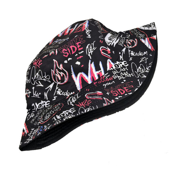 oly-2c35c0ec4a6fa608b526ae8a51fc1e39 Wholesale Letter Graffiti Print Bucket Hat for Unisex Sun Protection Outdoor Fashion Gift