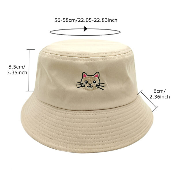 oly-2c4cb1d8ad19207895cc1bf3d205db39 Wholesale Stylish Cartoon Cat Embroidered Bucket Hat Black Sun Protection Outdoor Casual Hat