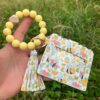 Wholesale Trendy Animal Print PU Tassel Card Case Keychain Bag Charm Gift
