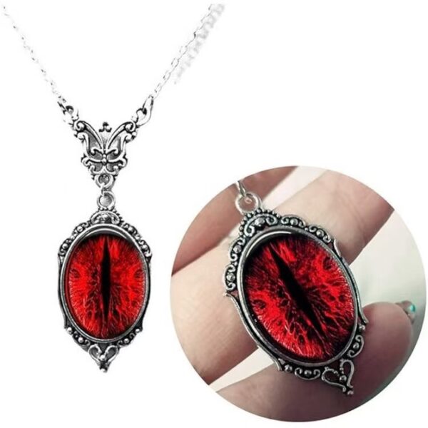 Wholesale Vintage Red Quartz Pendant Necklace Silver Plated Fashion Accessory Boutique Gift