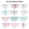 Wholesale 8pcs Minimalist Floral 3oz Tumbler Stickers Wrap