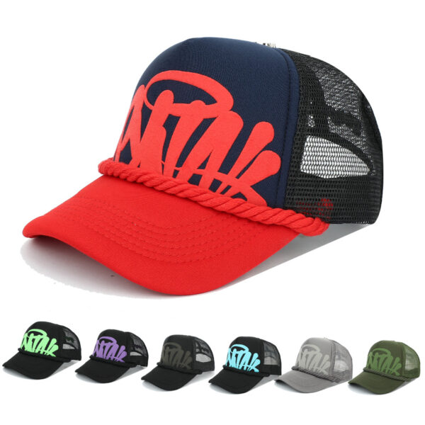 Wholesale English Letter Printed Trucker Cap Pink Adjustable Mesh Fashion Accessory