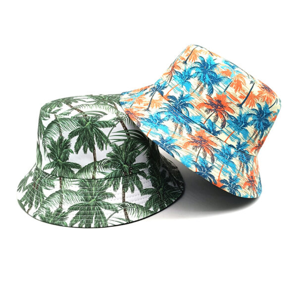 Wholesale Casual Unisex Bucket Hat with Coconut Tree Print Sun Protection for Resale