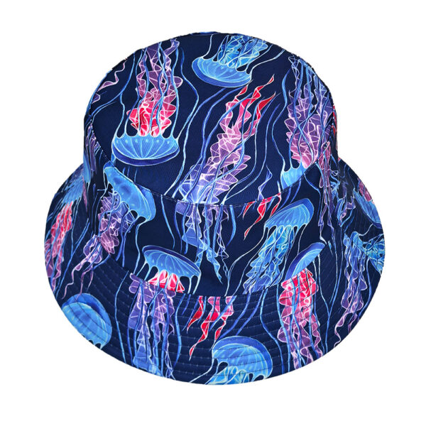 Wholesale Reversible Jellyfish Print Bucket Hat Sun Protection All Seasons Fashion Accessory