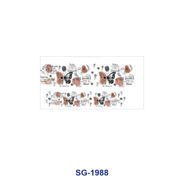 Wholesale 8pcs Butterfly Floral & Letter Graphic Pattern 3oz Cup Stickers Wrap OLY Exclusive