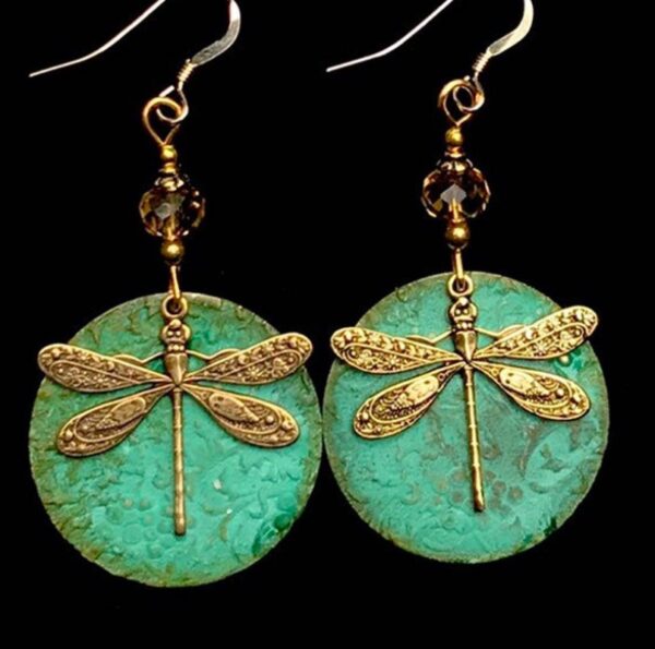 oly-2d2b5b0d2f2ca0e371cb83d5e7c9ca0d Wholesale Trendy Dragonfly Earrings Bronze Green Alloy Ethnic Style Women's Jewelry