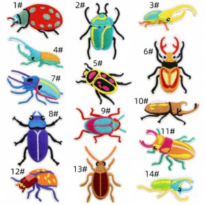 14-piece colorful insect patchwork set