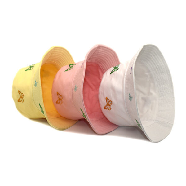 Wholesale Butterfly Embroidered Reversible Fisherman Hat Sun Protection Summer Casual Hat for Resale