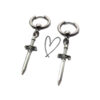 Wholesale Y2K Punk Sword Pendant Earrings Titanium Steel Hoops Fashion Accessory for Women
