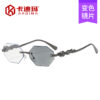 oly-2d4f5c841d3e3e1748d254a050549b6e Wholesale Chic Rimless Polygonal Photochromic Sunglasses Gold Frame for Women