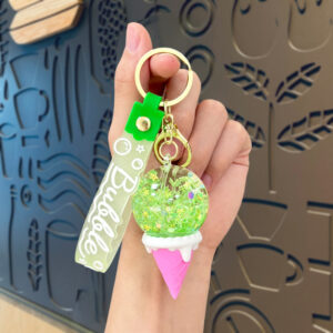 Oil-infused bubble ice cream - green