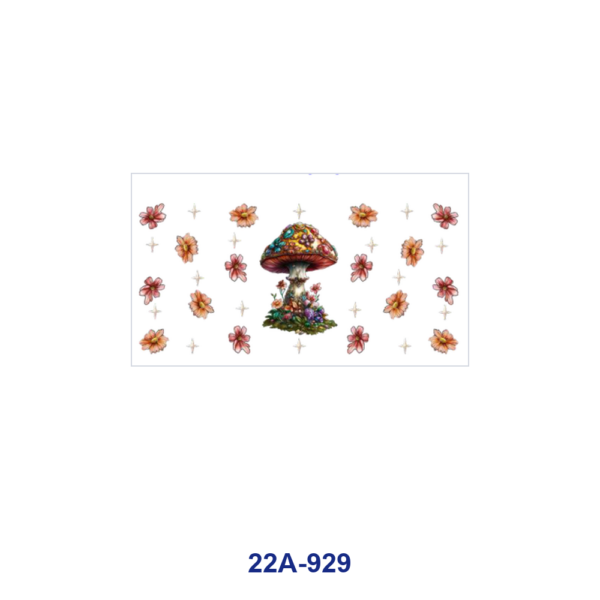 oly-2d668aa8bb4200e7bca492ea8ea2dea9 Wholesale 5pcs Soft Dreamy Watercolor Mushroom Wild Flower Butterfly Gemstone Mixed Decor Prints 16oz Cup UV DTF Wraps