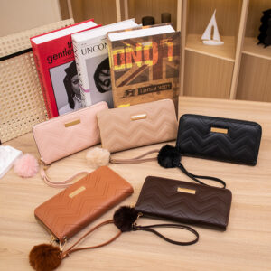 oly-2d687678d43065fd6dc9fc1153059a88 Wholesale PU Skin Long Zipper Wallet Solid Color Everyday Decorative Accessory for Resale