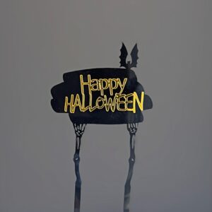 1. 3mm thick acrylic is about 10cm wide / Double layer happy halloween skull hand bat