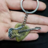 Wholesale Vintage Guitar Pick Keychain Punk Rock Stainless Steel Key Ring Unisex Fashion Accessory