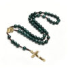 Wholesale Acrylic Cross Rosary Necklace Green Medieval Style Fashion Accessory for Gift or Layering