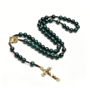 oly-2d8368eac5bac728d23b9e6b1e4cb1ab Wholesale Acrylic Cross Rosary Necklace Green Medieval Style Fashion Accessory for Gift or Layering