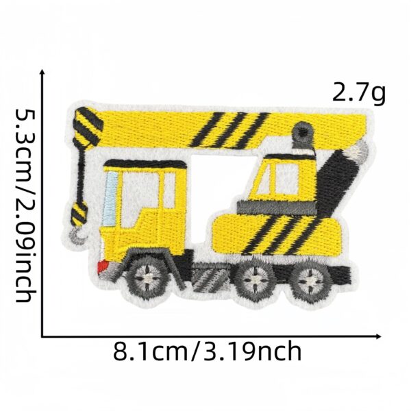 Wholesale Embroidery Thread Yellow Cartoon Construction Vehicle Patch - Stylish Bag Decoration