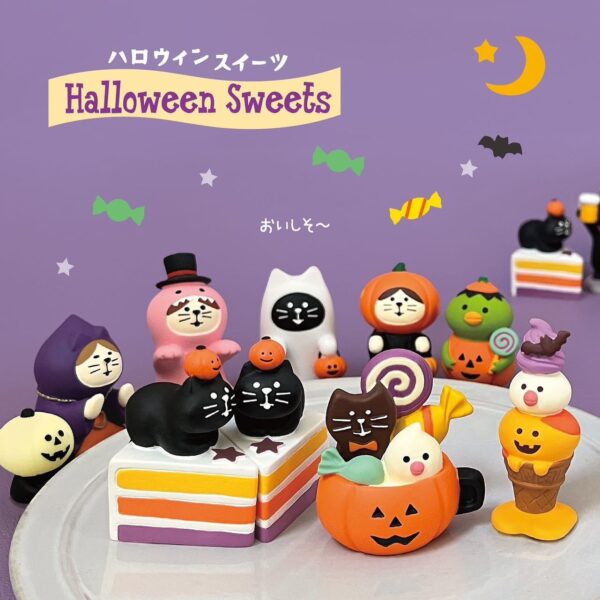 Wholesale Resin Halloween Miniature Scene Decor Clown Cat Pumpkin Design Gift for Home Decor