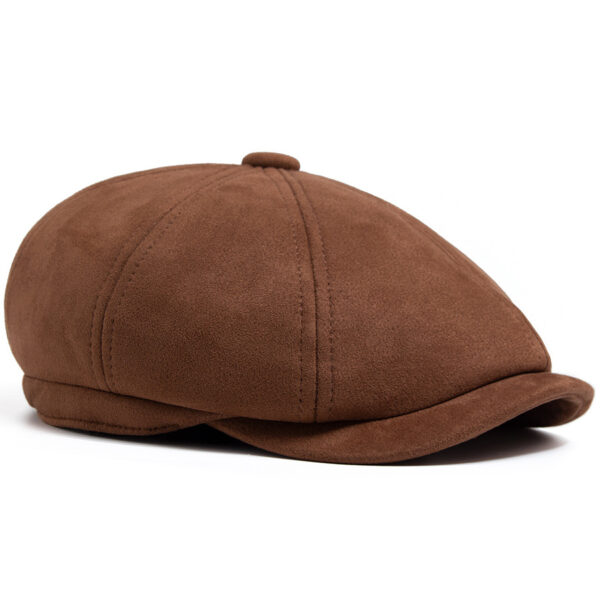 Wholesale Suede Octagonal Hat Retro Newsboy Cap Winter Warm Everyday Gift for Men Women