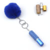 Wholesale Rhinestone Perfume Bottle Fur Ball Keychain Set - Trendy Bag Charm Car Key Accessory for Gift or Resale