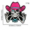 oly-2db5c58e3228add6abe363568a577e68 Wholesale Western Cowboy Patch Set - Cartoon Cow Skull & Checkerboard Embroidery - 15 Pieces DIY Craft Supply for Resale