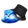 Wholesale Dolphin Print Fisherman Hat Sun Protection Beach Hat for Women