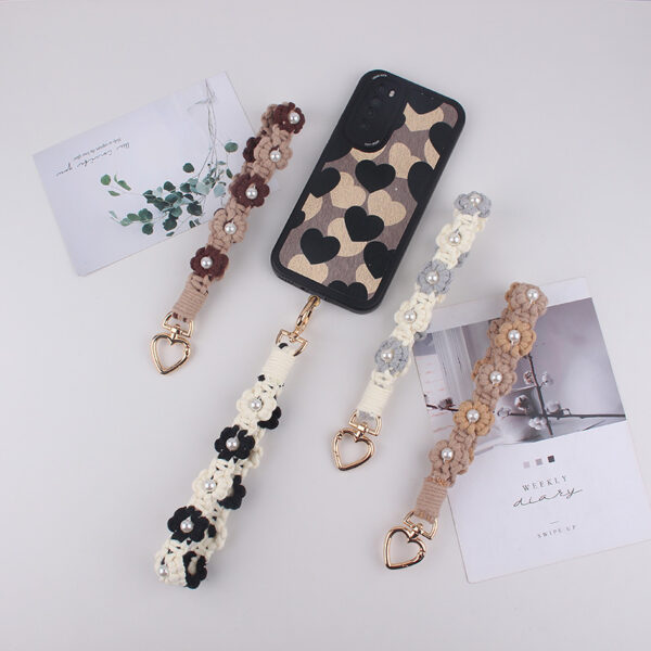 oly-2dcb65f04e2e1c59d0151e623d0057cc Wholesale Cotton Rope Woven Phone Strap Keychain Bag Charm Grey Fashion Accessory