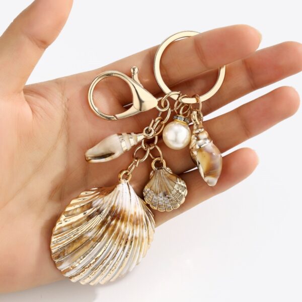 oly-2dcfc0cbf3edb032ea30d0bd6962b994 Wholesale Resin Gold Plated Shell Keychain Pendant for Bag Car Decoration Boutique Resale